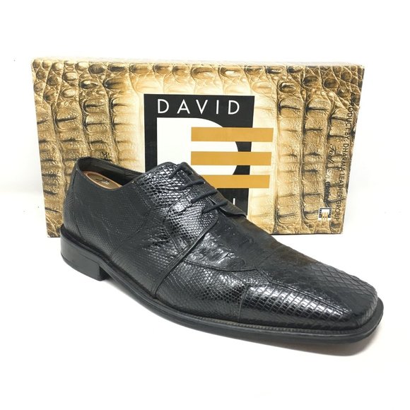 David Eden Oxfords Shoes Size 10.5 Black Croc Liz main image 9